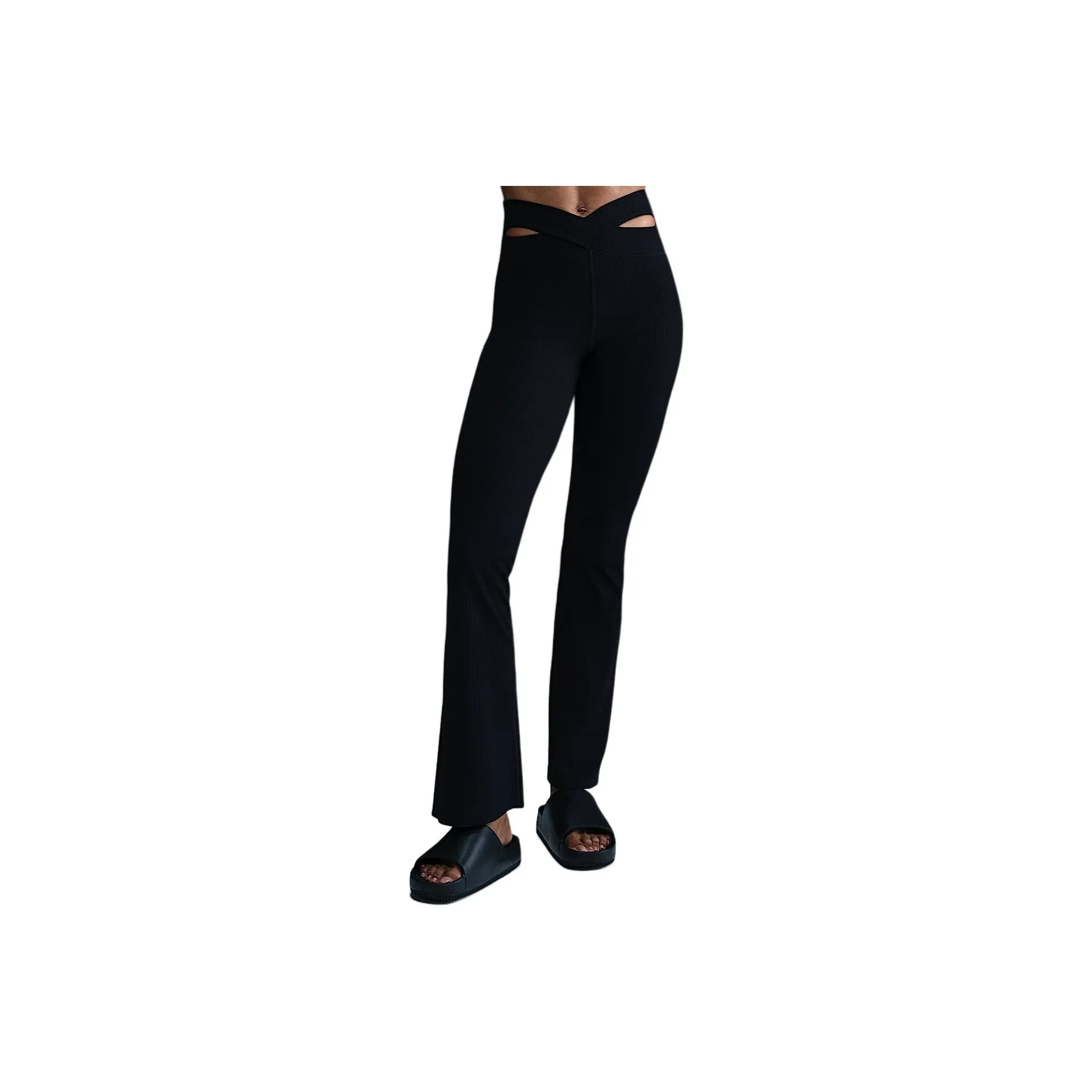 Nike Zenvy Rib Women's Gentle Support High Waisted Flared Leggings