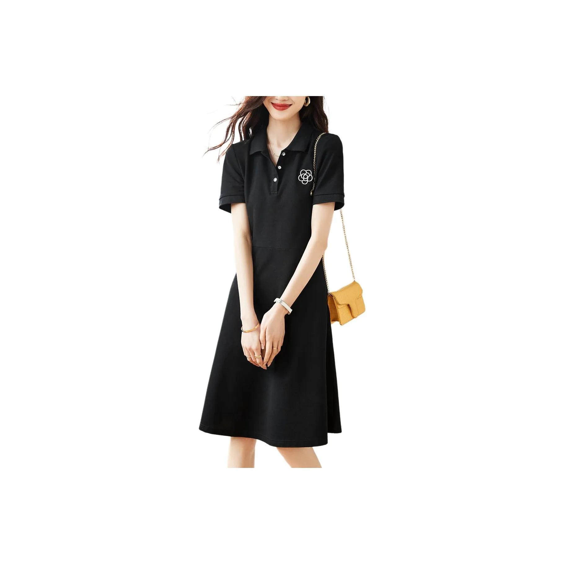 Mo Han Yi Mei Short-Sleeved Dresses Women's Black