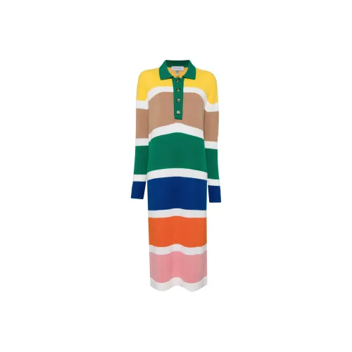 Mira Mikati Многоцветные Женские Длинные Платья с Рукавами