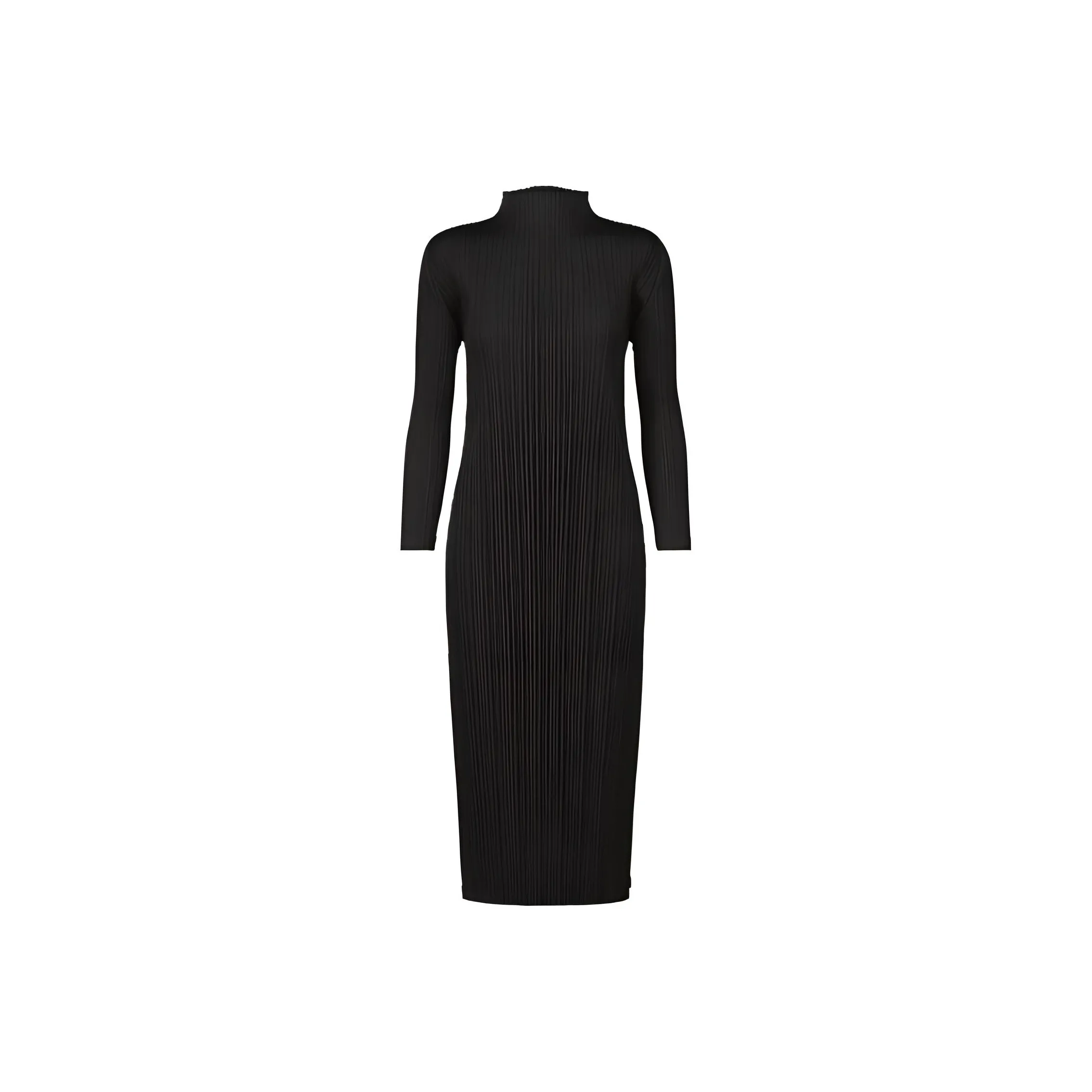PLEATS PLEASE ISSEY MIYAKE Pleated Side Slit Midi Dress