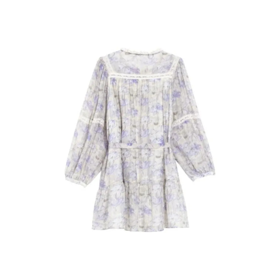 DEAR DEER PUFF Длинное платье с длинными рукавами женское фиолетовое