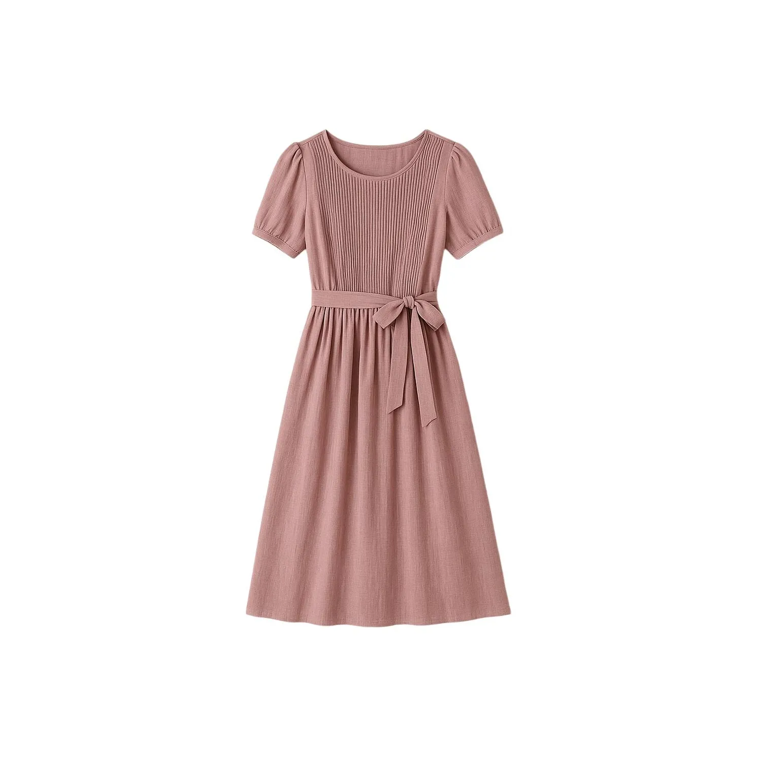 LUYOUYE Короткий рукав Платье Женское Пыльно-розовый
