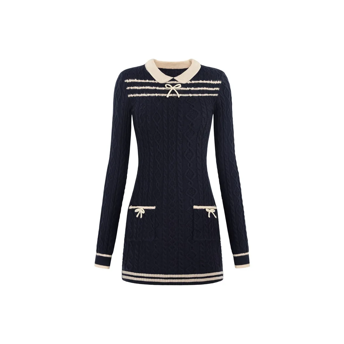 UNIFREE Длинное платье с длинными рукавами женское темно-синий