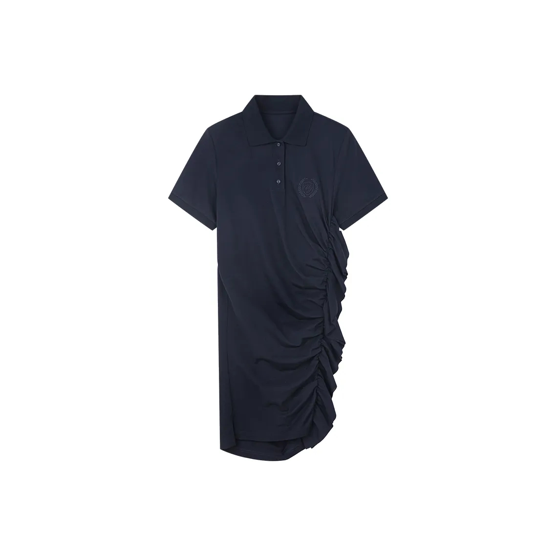 UOOYAA Короткое платье с короткими рукавами женское темно-синий