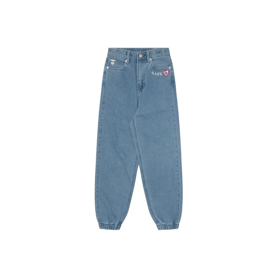 Aape By *A Bathing APE® Logo embroidered High rise Tapered Jeans
