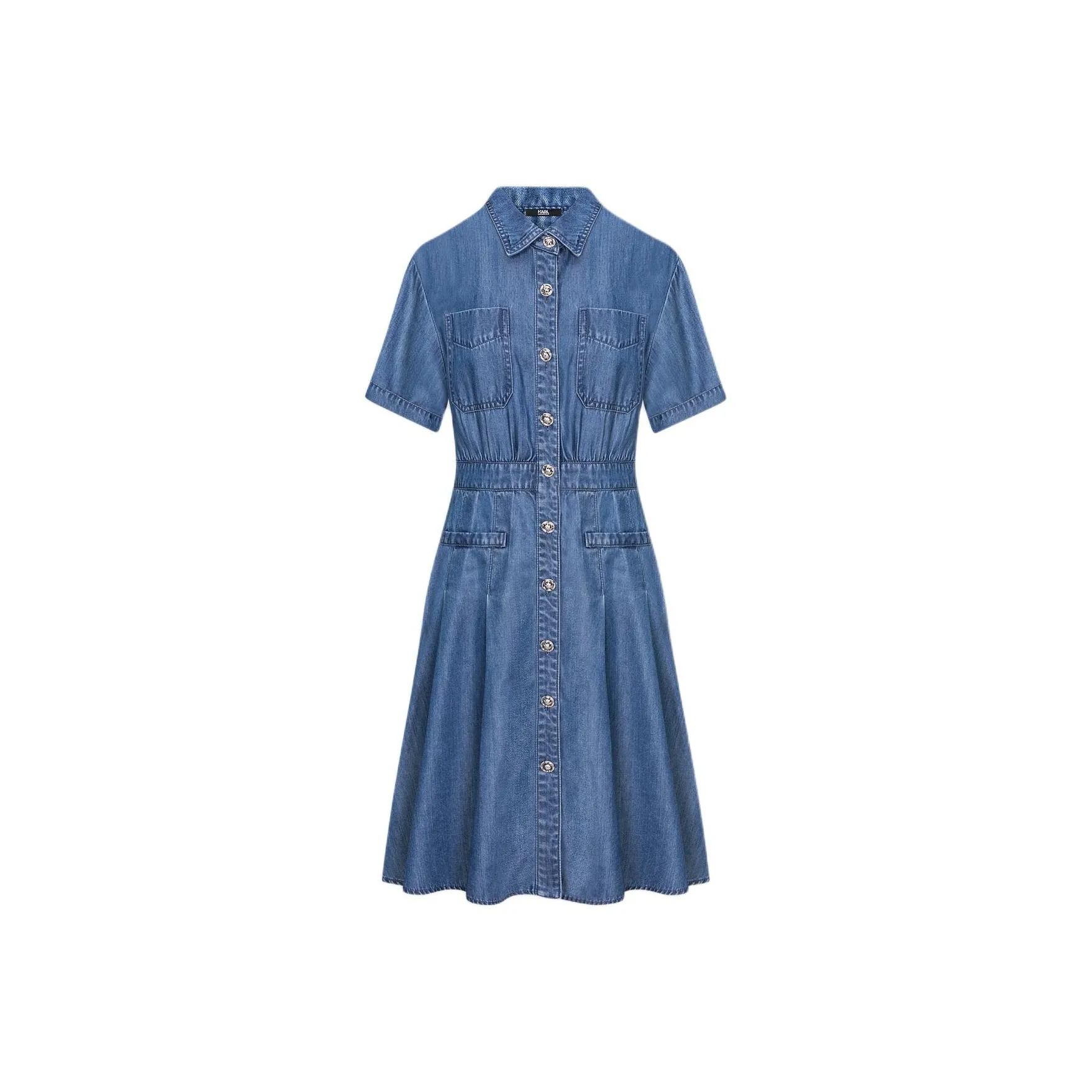 KARL LAGERFELD Короткий рукав Платье Женское Синий