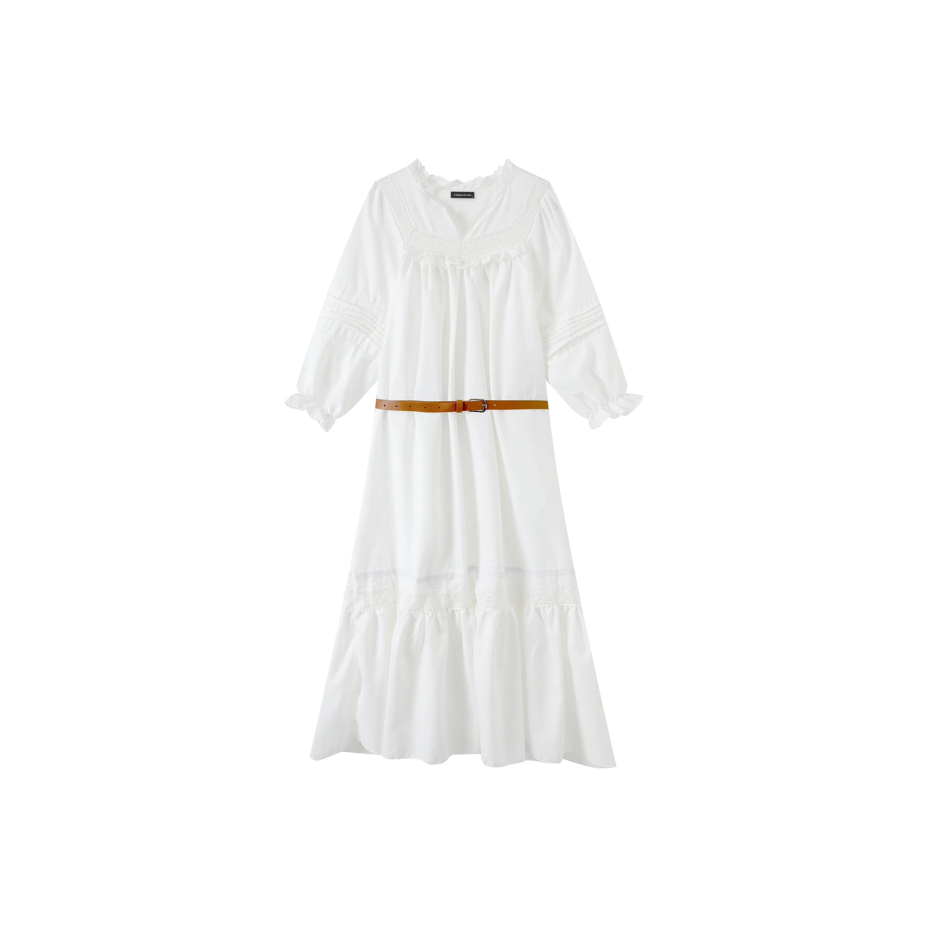 EIDOLON GRAIN Короткий рукав Платье Женское Платье + Ремень