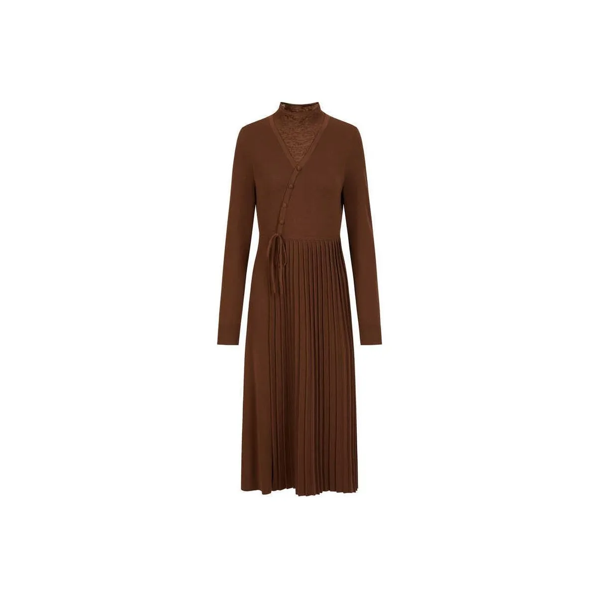 JZ. ANNAKRO Длинное платье с длинными рукавами женское кофейного цвета