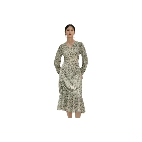 TKY SHOP Многоцветные Женские Длинные Платья с Рукавами