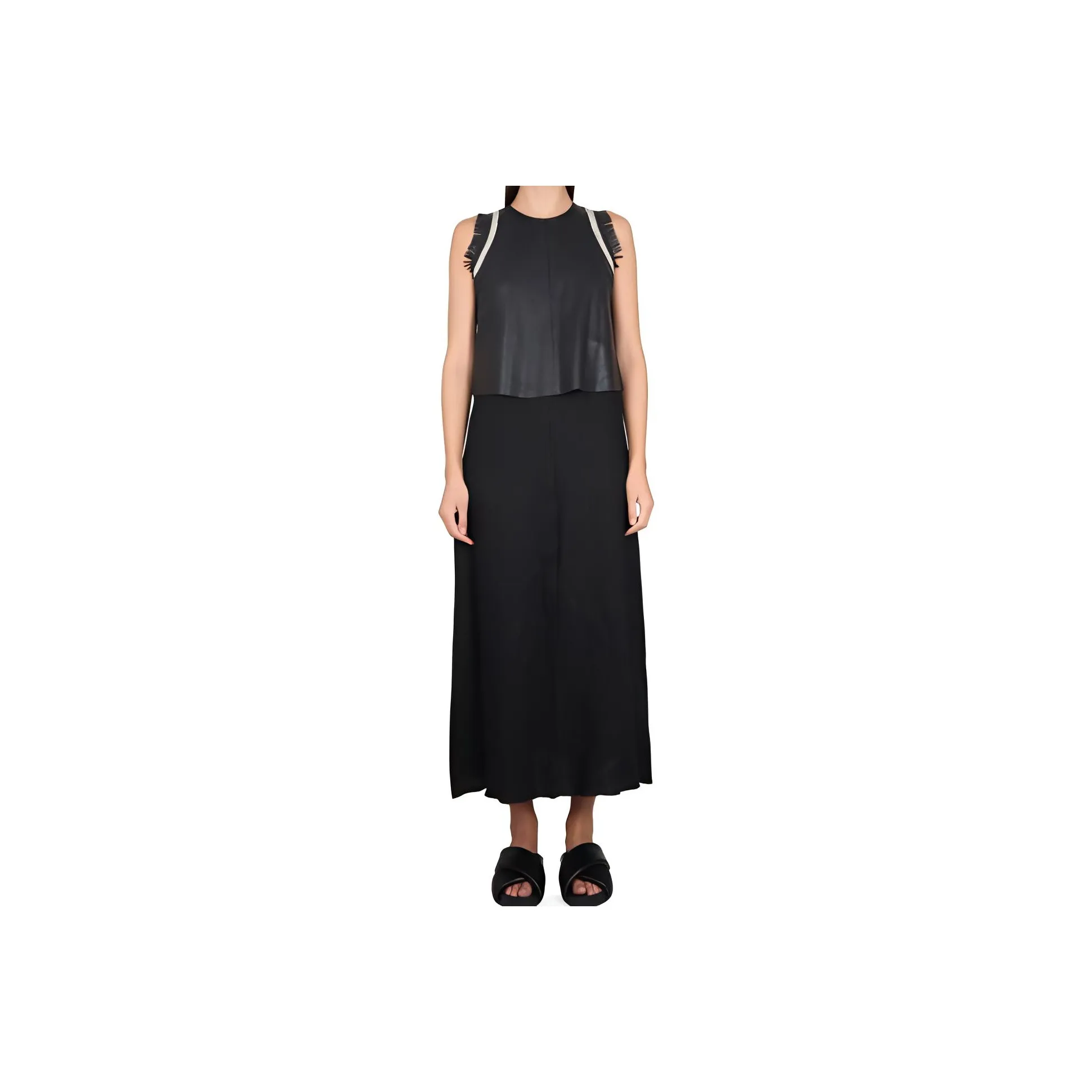 Alysi Sleeveless Fringe Detailed Dress