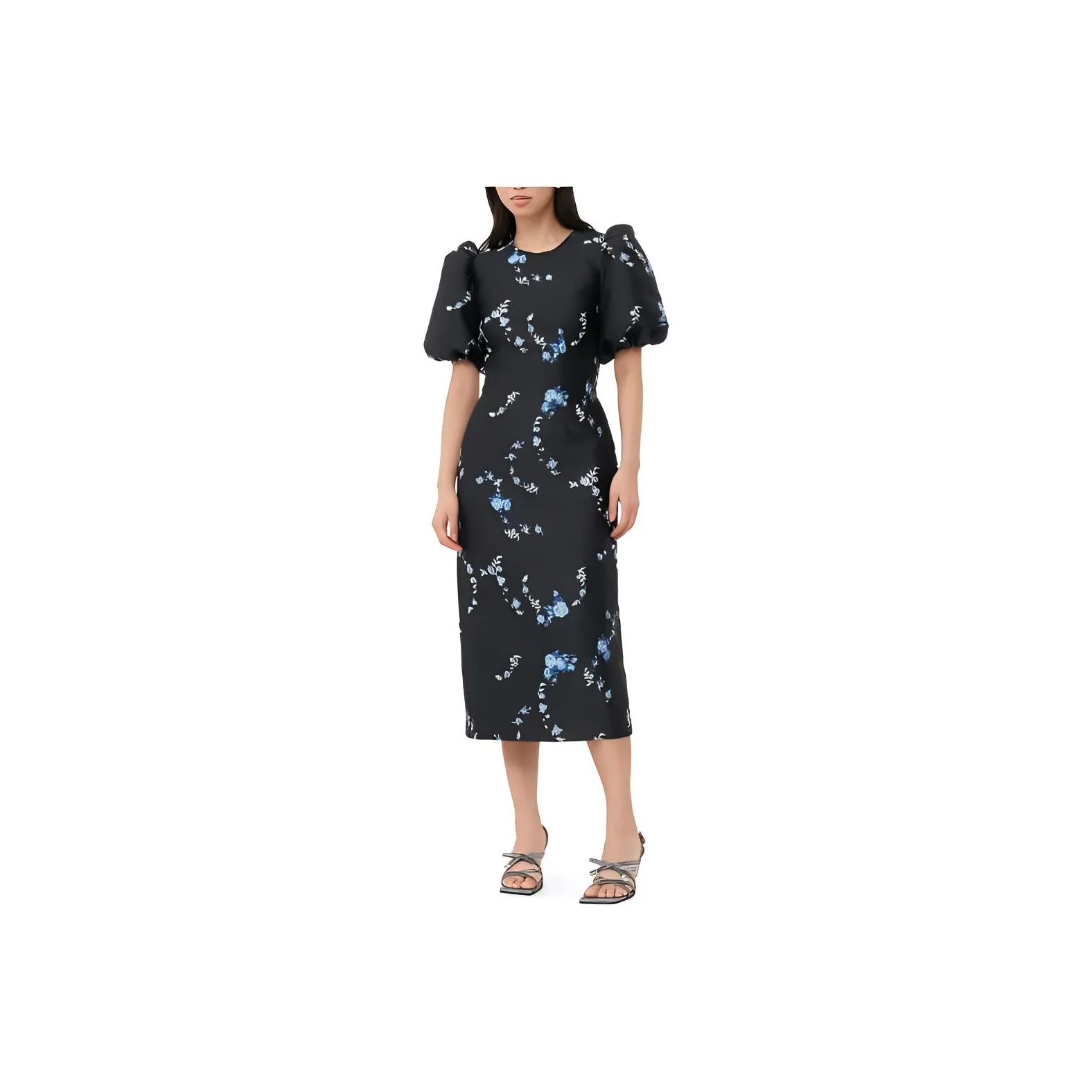 GANNI Floral jacquard Midi Dress