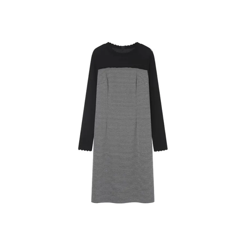 FINITY Long Sleeved Dresses Women's Black White Jacquard
