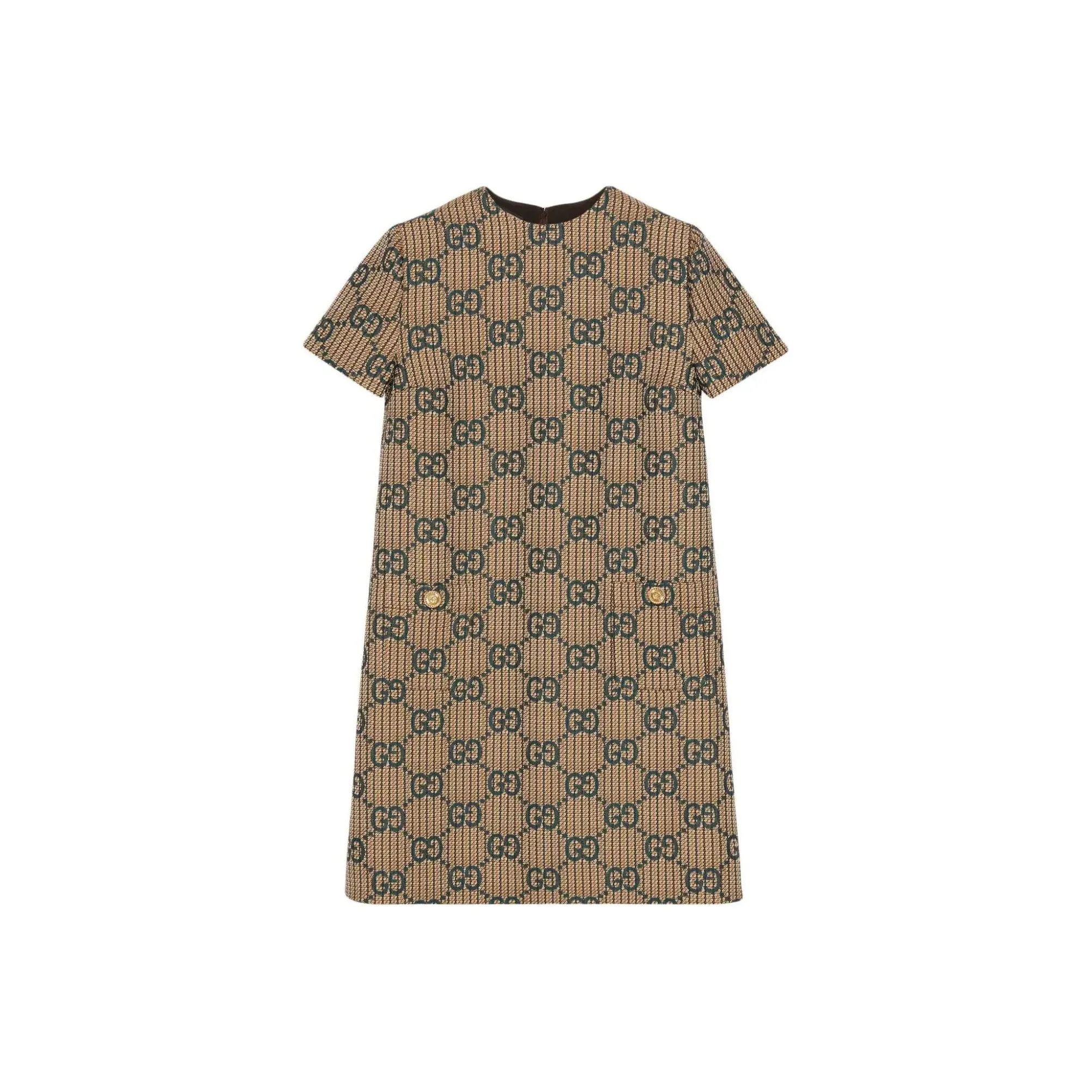 GUCCI Short-Sleeved Dresses Women's Brown