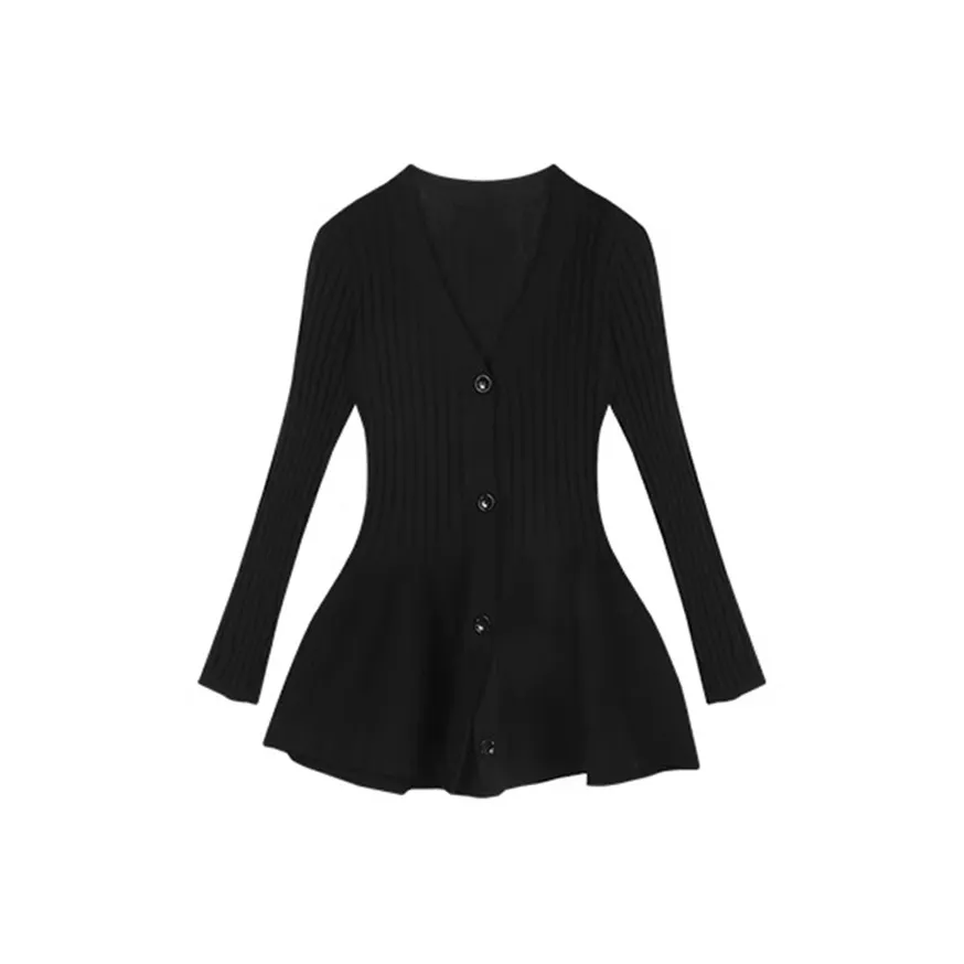 CDAYU Длинное платье с длинным рукавом женское черное