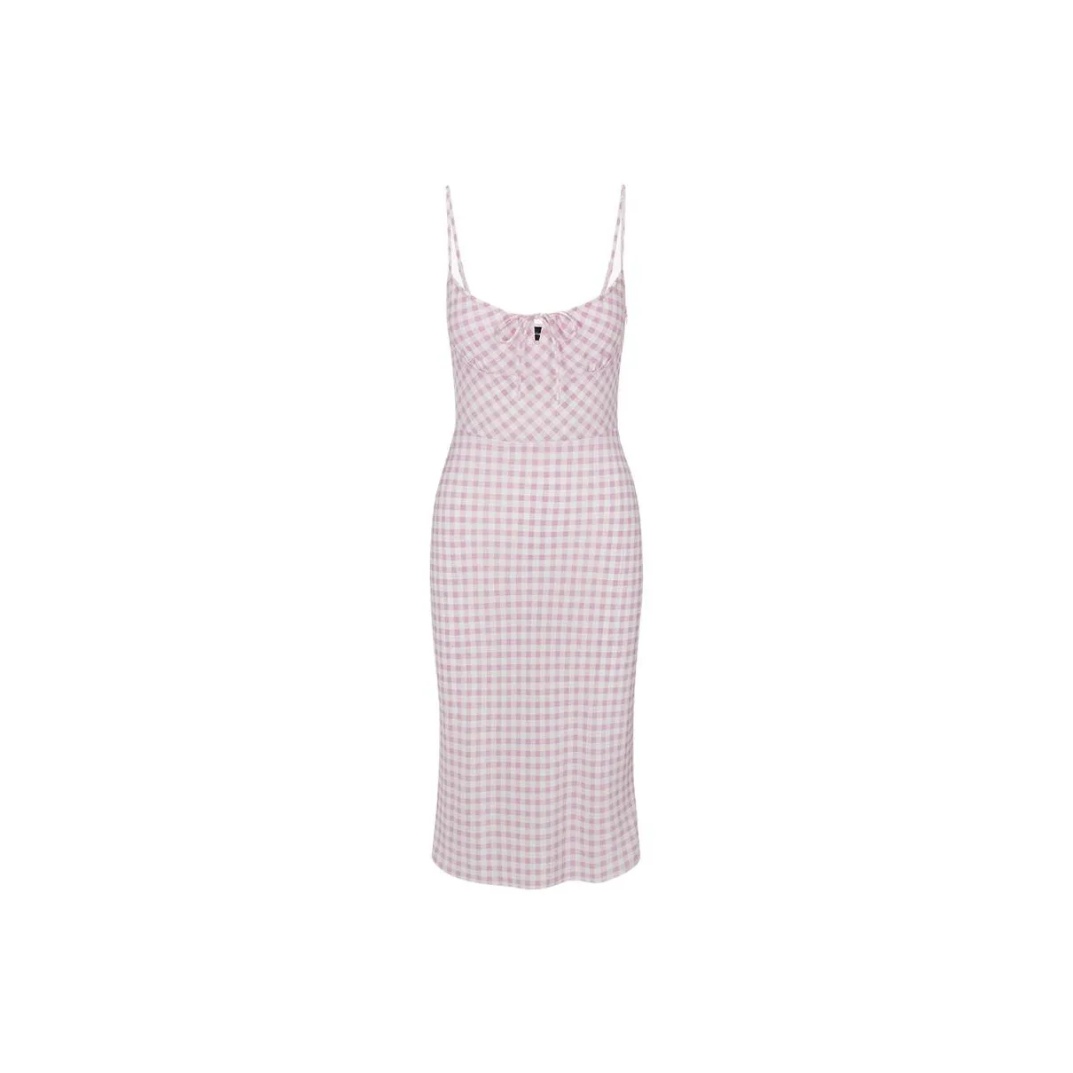 Realisation Par SS24 The Elsa Slip Dresses Women's Pink Gingham Light Pink Stripe Plaid