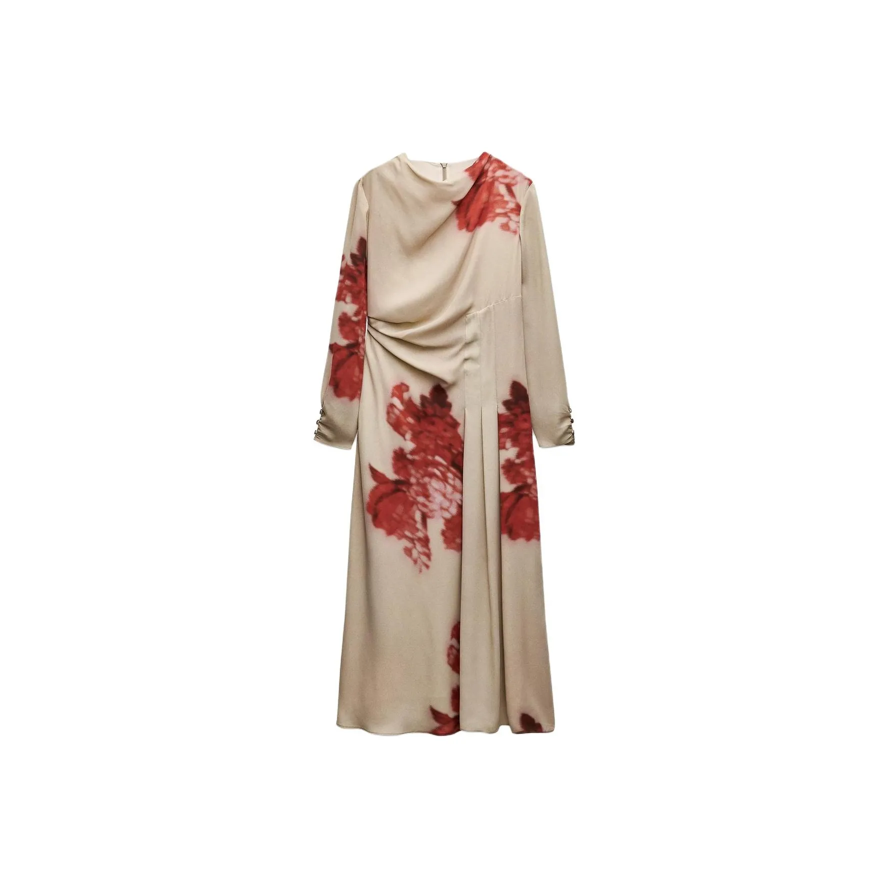 ZARA ZW Series Long Sleeved Dress Women's Tan