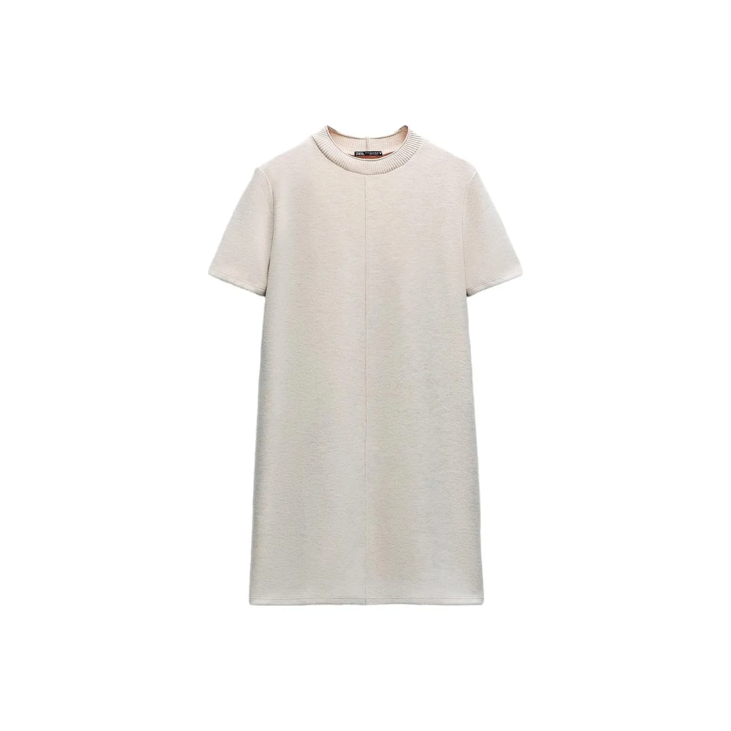 ZARA Short-Sleeved Dresses Women's Zebra Print Beige