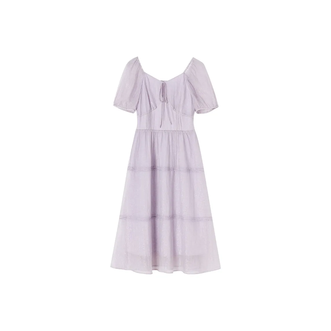 XIANGYING Короткий рукав Платье Женское Фиолетовое