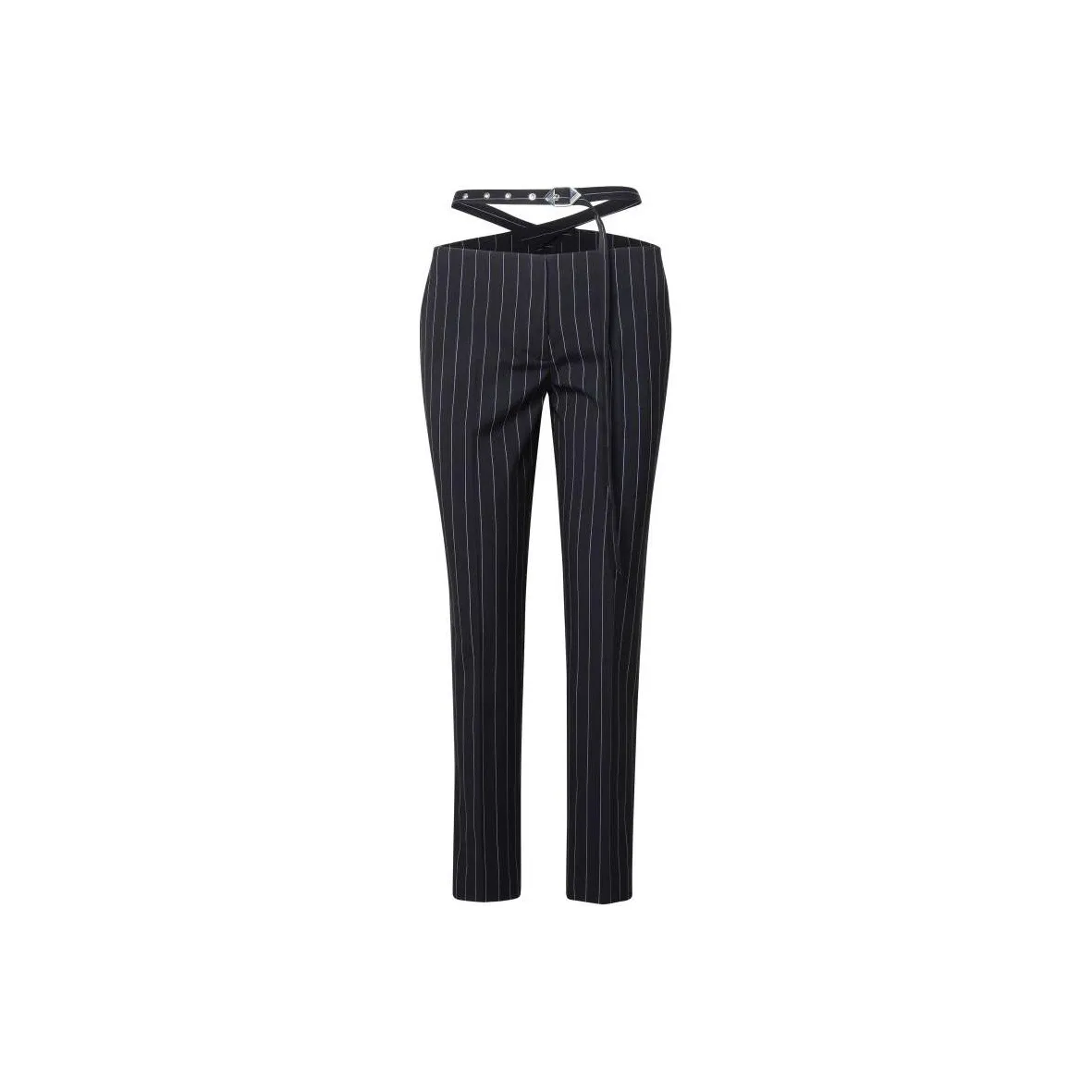 The Attico Cut Out Waist Striped Pants