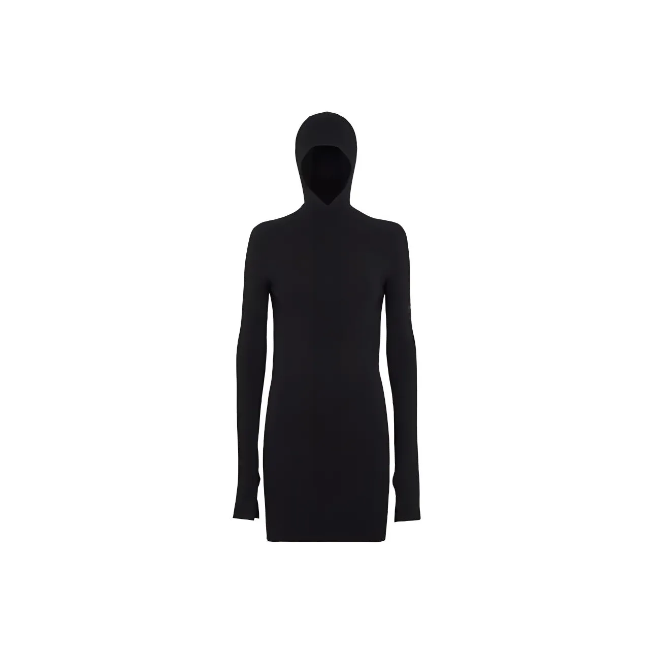 FENDI Long Sleeved Hooded Ribbed Knit Dress