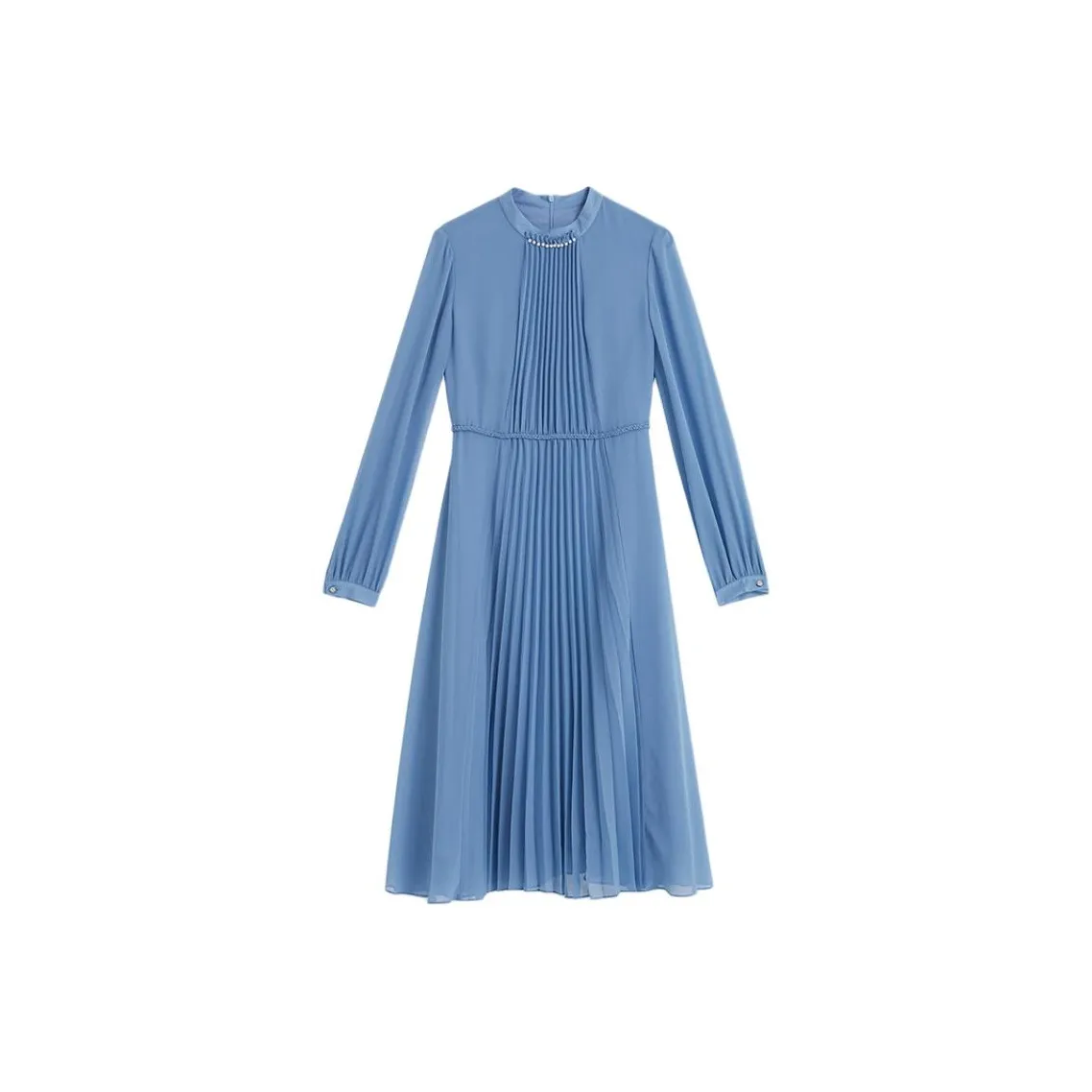 Yiner Длинное платье с длинными рукавами женское винтажный синий