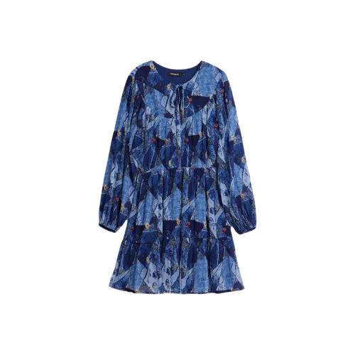 Desigual Blue Женские Длинные Рукава Платья