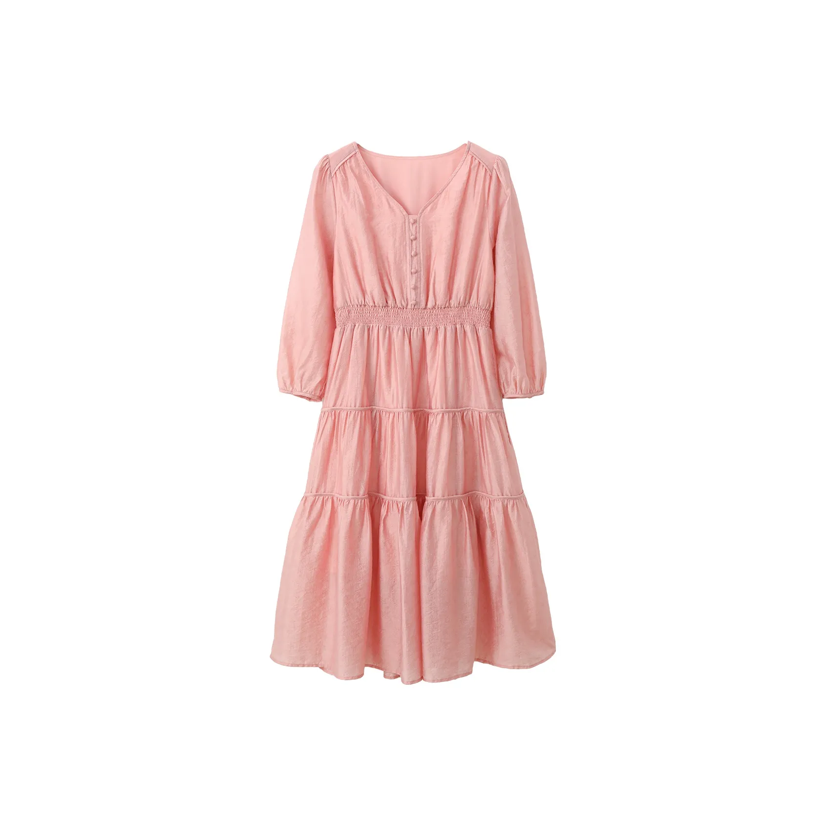 VIMLY Long Sleeved Dress Women's Orange Pink