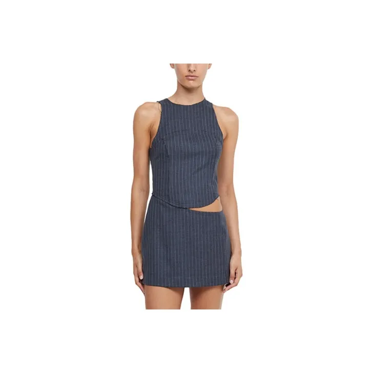 BEC+BRIDGE Sleeveless Dresses Women's Carbon Gray Pinstripe
