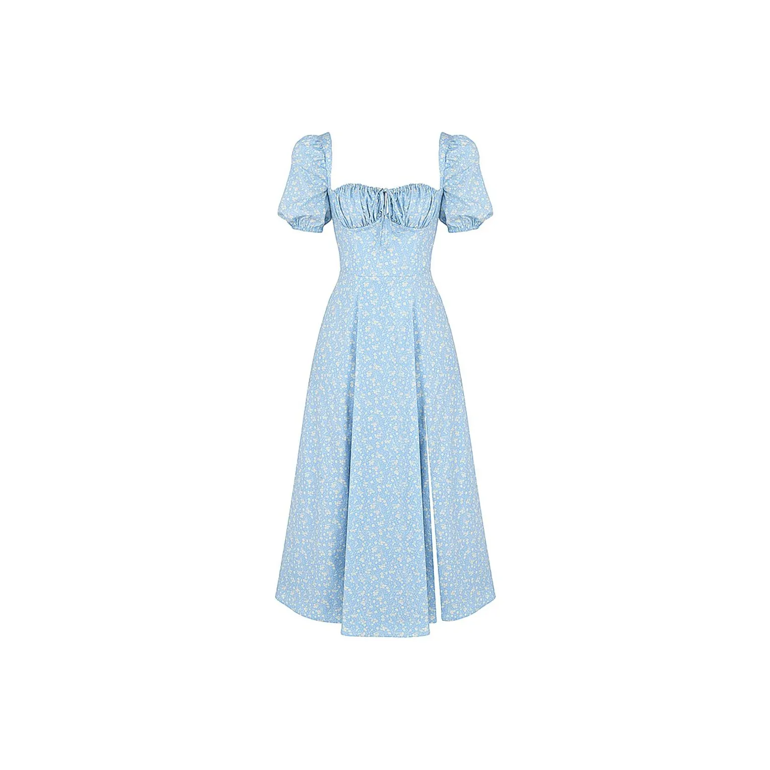 HOUSE OF CB Short Sleeved Dress Women's Blue Ivory White