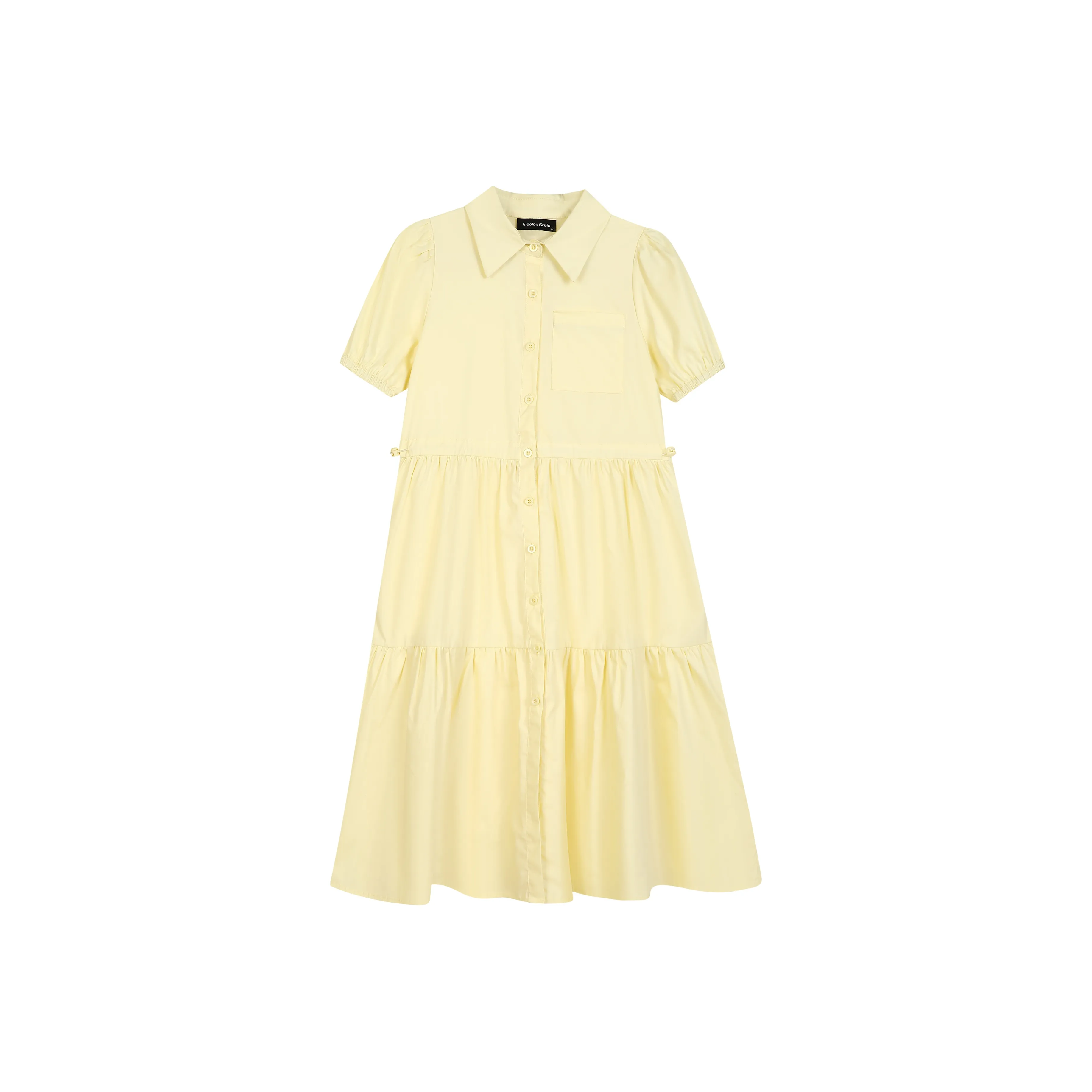 EIDOLON GRAIN Короткий рукав Платье Женское Желтое