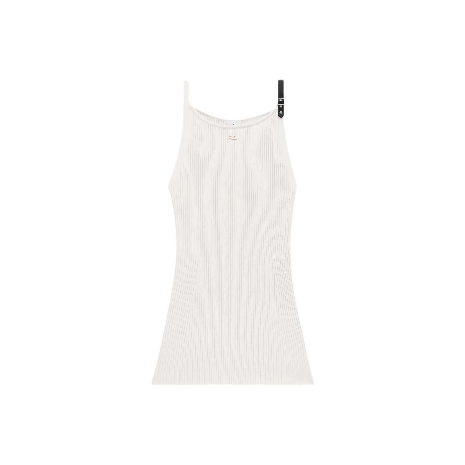 Courrèges Neckline Rib Knit Dress 'Lime Stone'