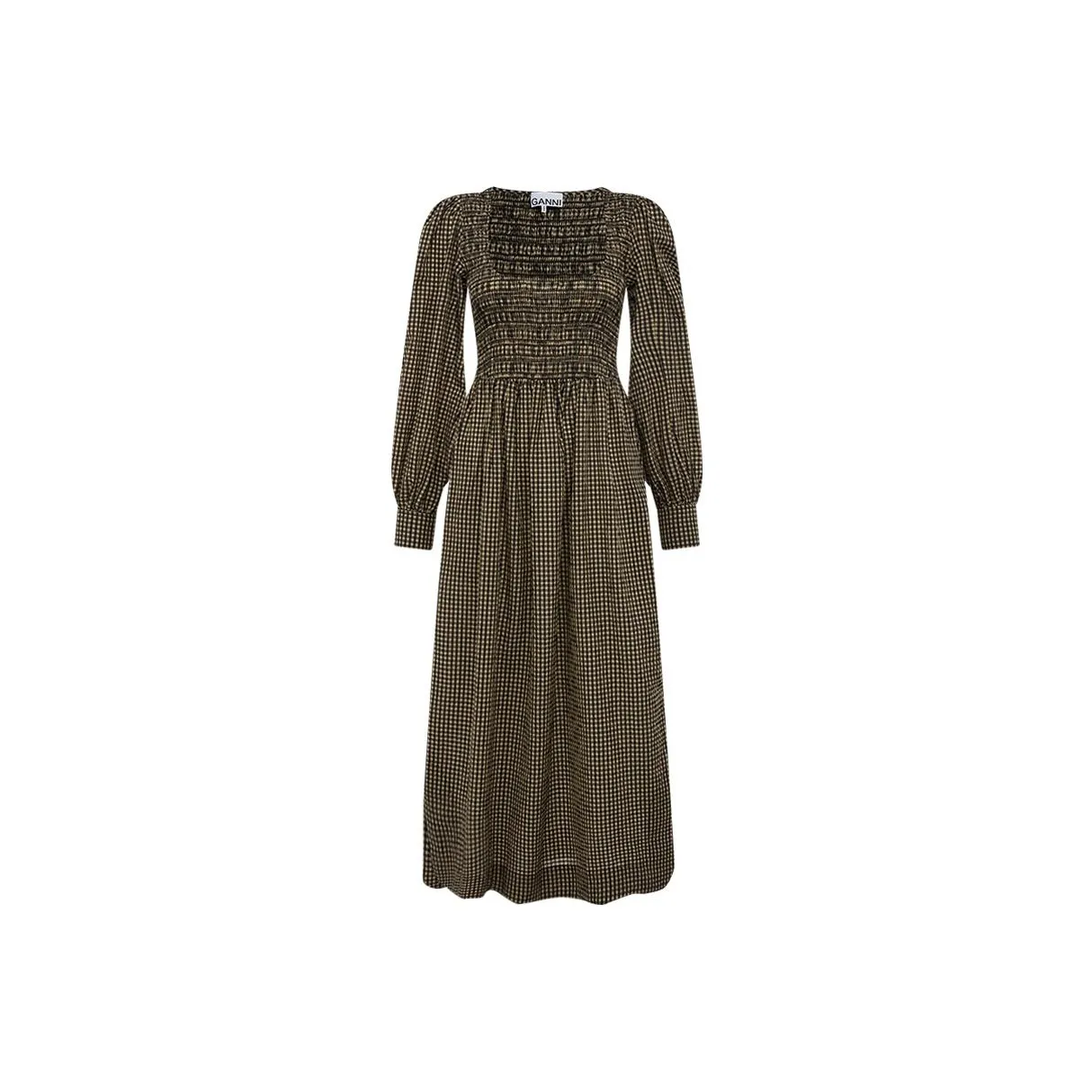 GANNI Длинное платье с длинными рукавами женское