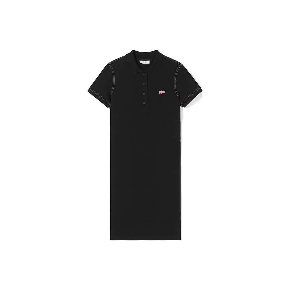 LACOSTE Короткий рукав Платье Женское Черное