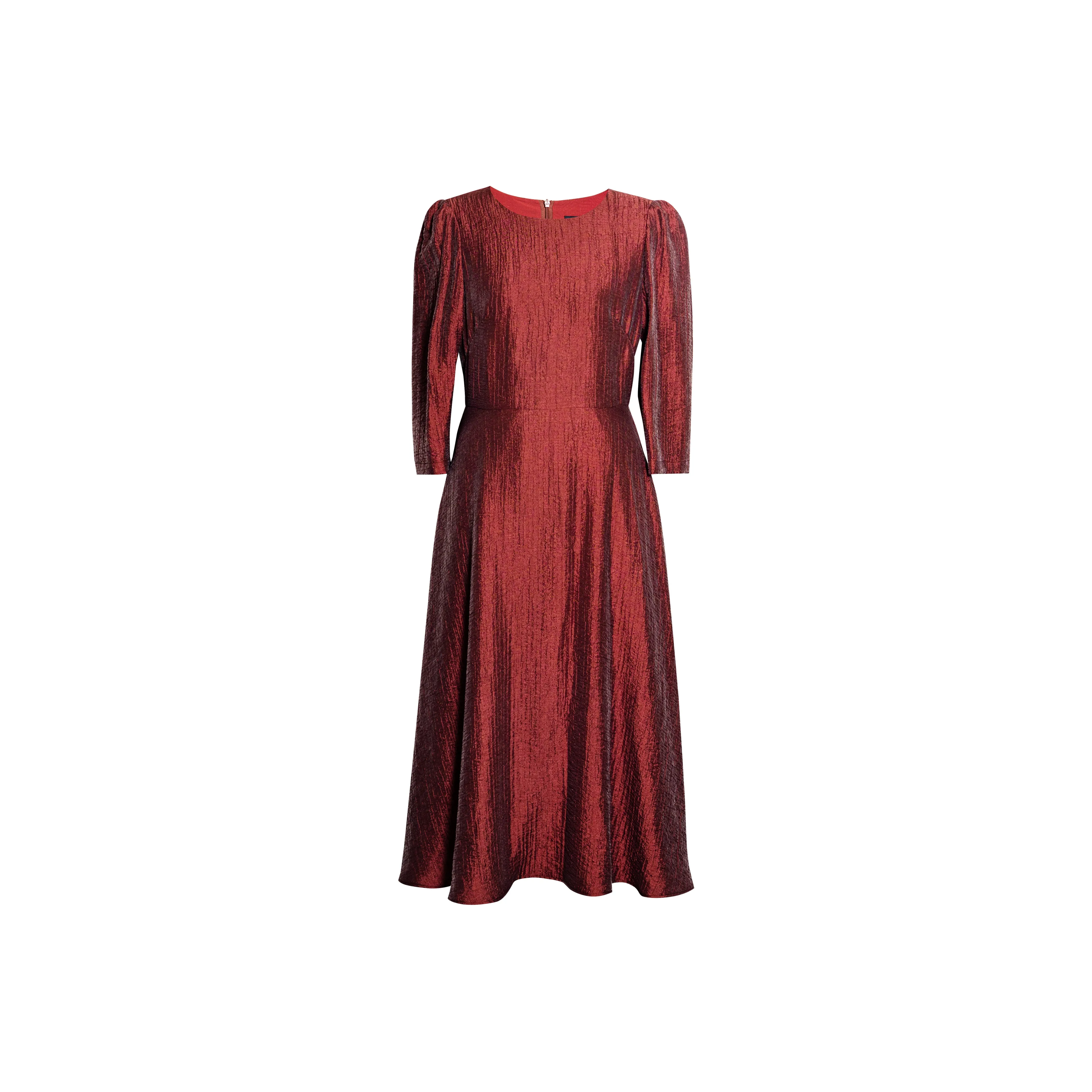 ROEYSHOUSE Длинное платье с длинными рукавами женское кирпично-красного цвета