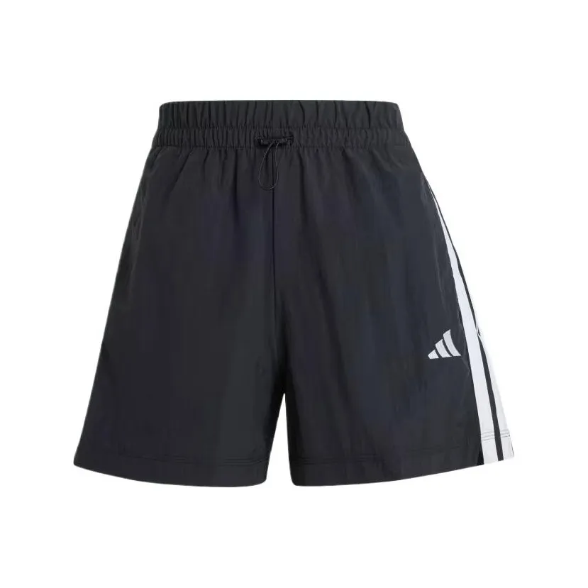 Adidas ESSENTIALS3 Stripes Lifestyle Casual Shorts Women's Black White Adidas ESSENTIALS3 Полосы Лайфстайл Повседневные шорты Женские Черный Белый