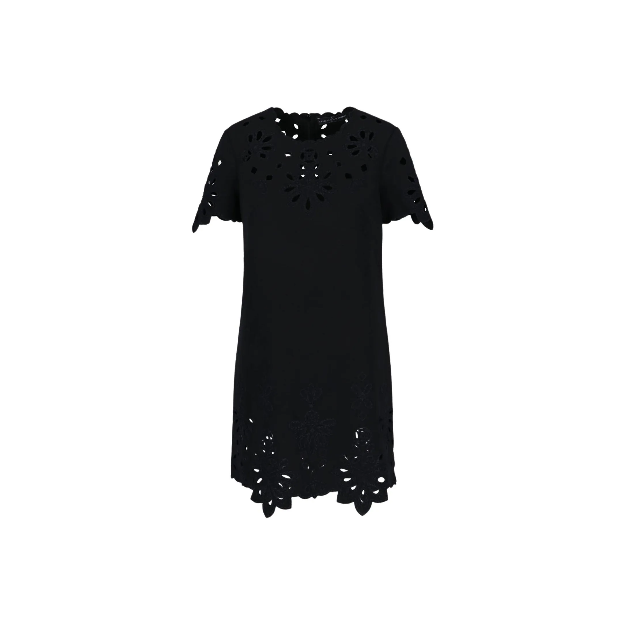 ERMANNO SCERVINO Cut Out Embroidered Shift Mini Dress