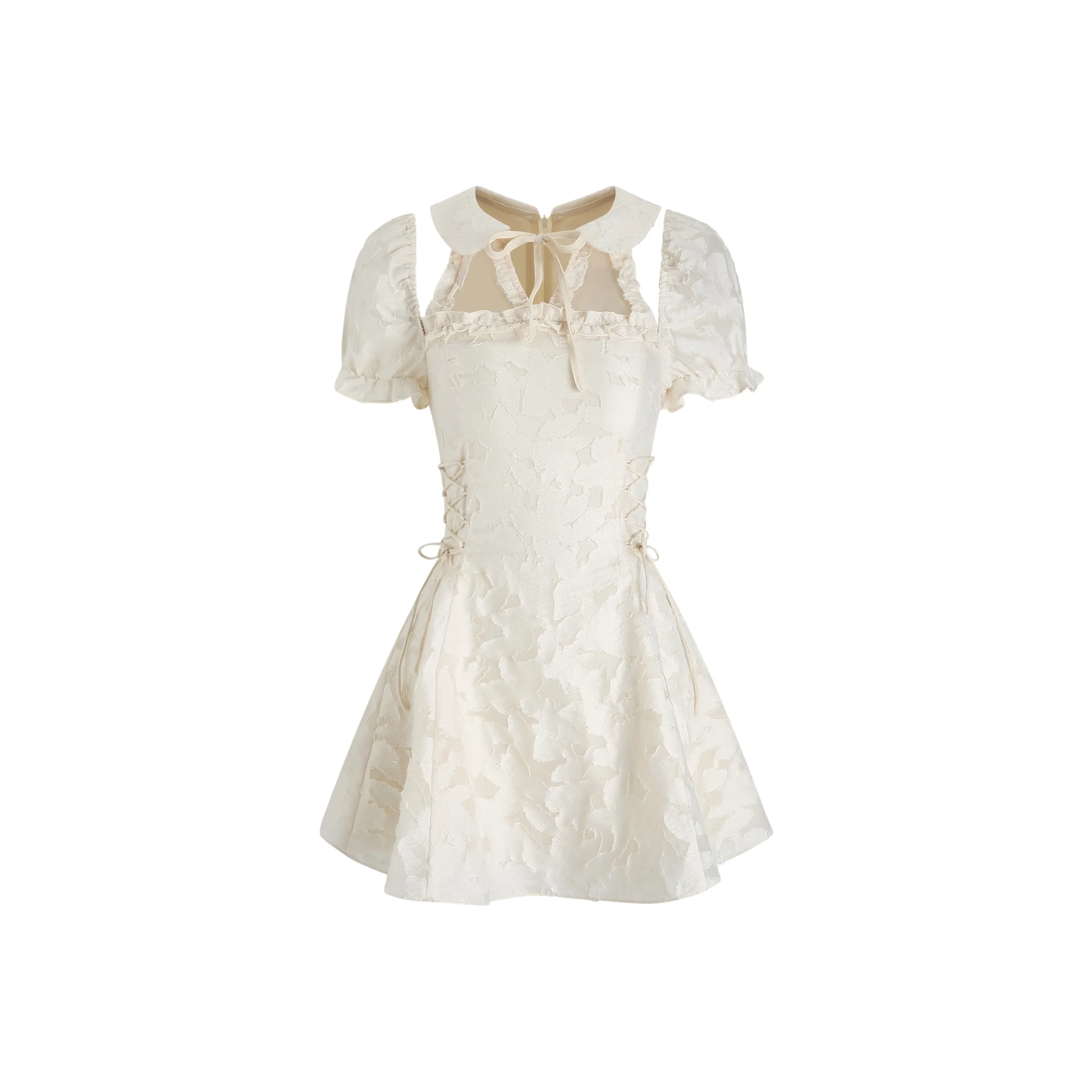 XIAOJUCHUANLI Короткий рукав Платье Женское Чай Абрикос