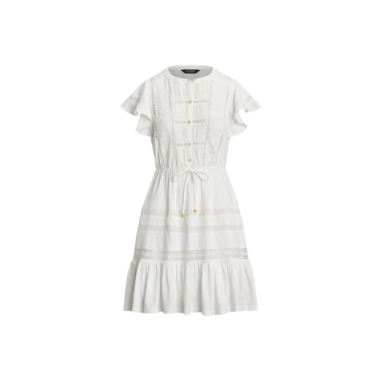 LAUREN RALPH LAUREN Short Sleeved Dress Women's White
