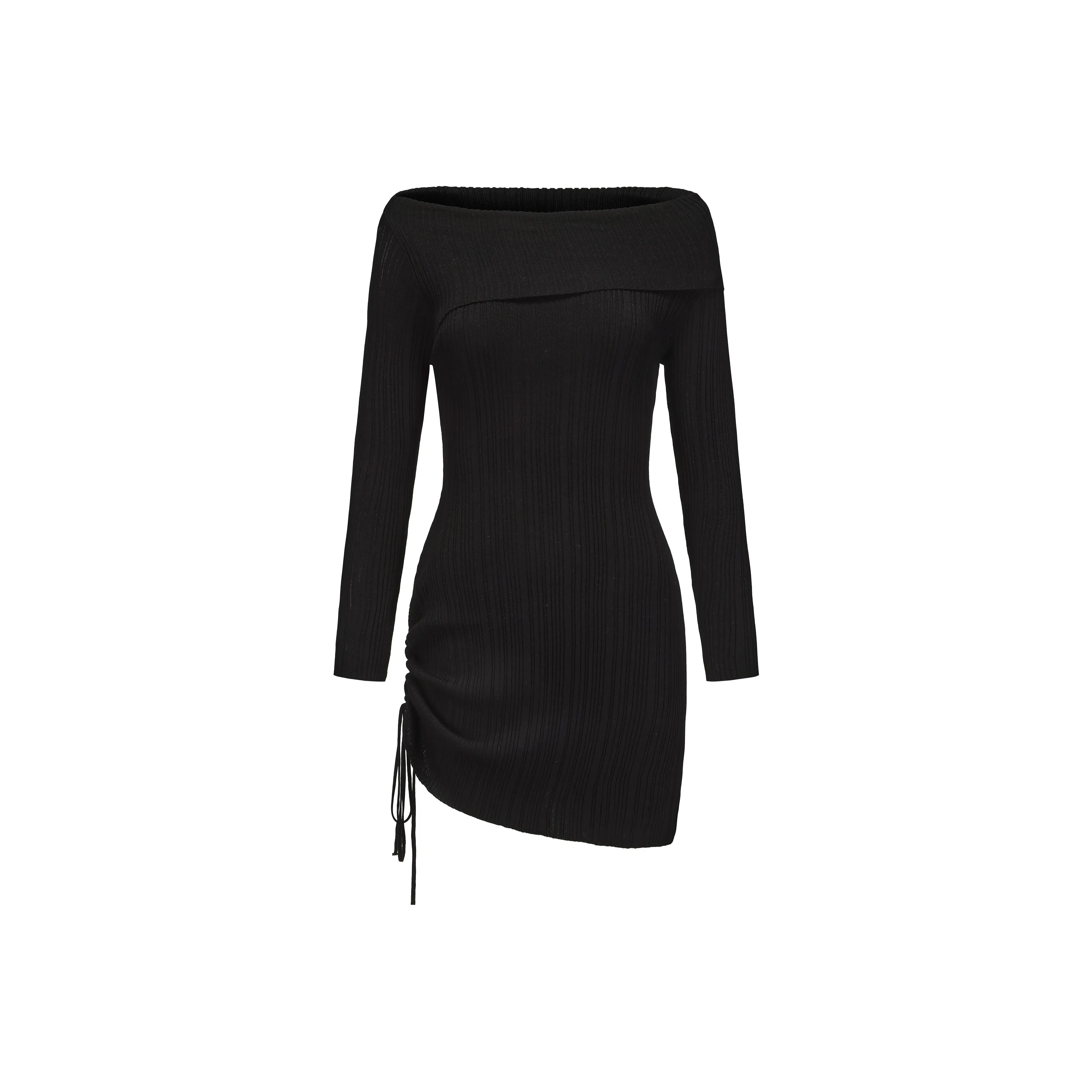 ORIASTAR Длинное платье с длинными рукавами женское черное