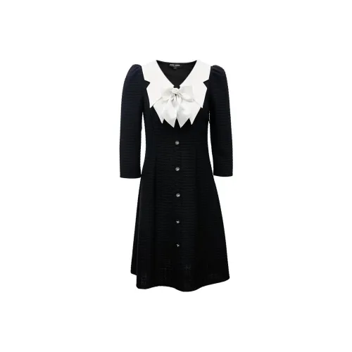 VERO MODA S59 Черное Женское Длинное Платье с Рукавами