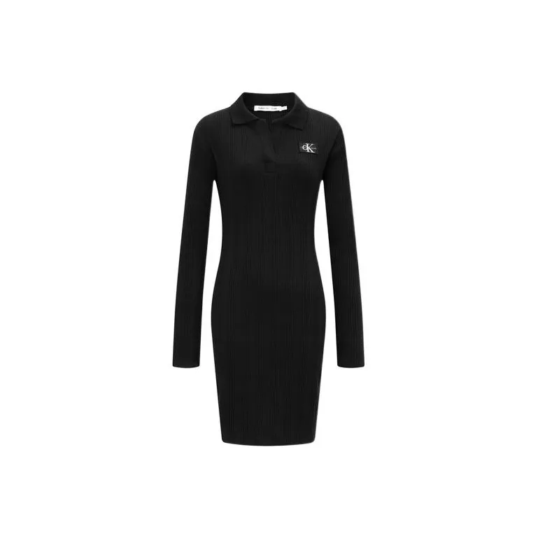 CALVIN KLEIN Long Sleeved Dresses Women's Black