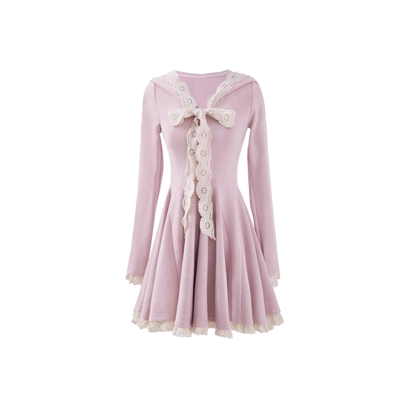 Blovelan Long Sleeved Dresses Women's Pastel Pink