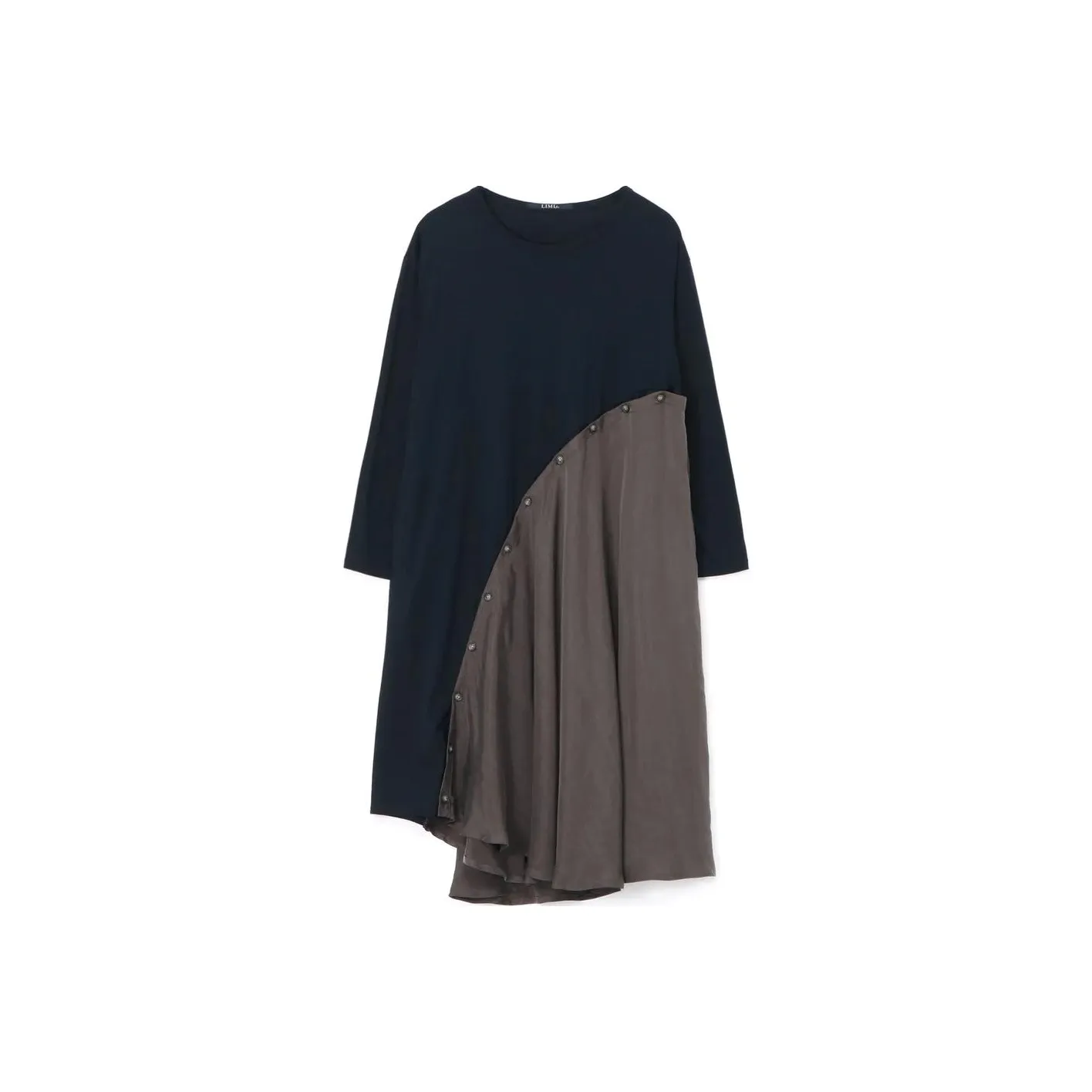 Yohji Yamamoto Long Sleeved Dress Women's Dark Blue/Gray
