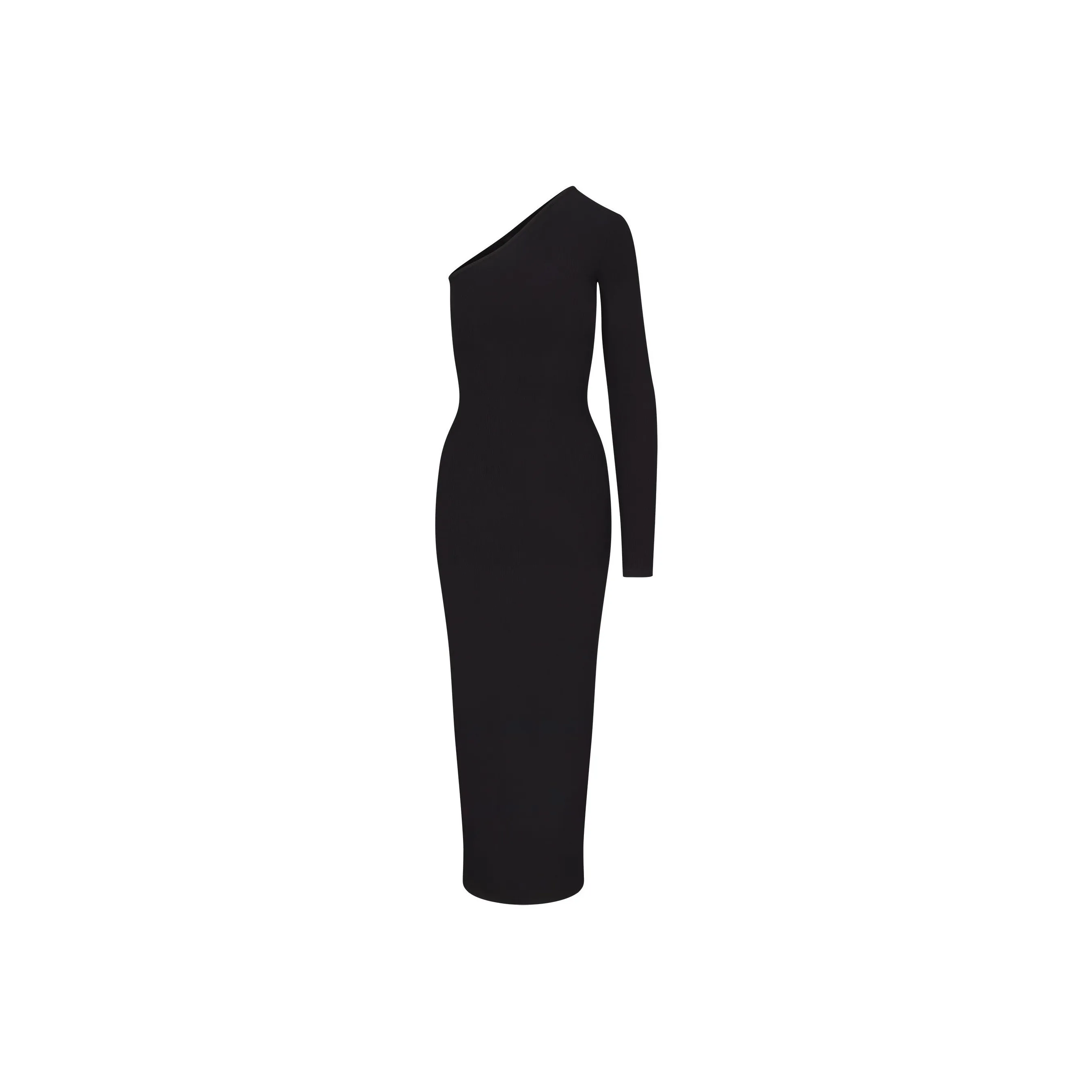 SKIMS FW24 SOFT LOUNGE ONE SHOULDER LONG DRESS Long Sleeved Dresses Women's ONYX/Onyx