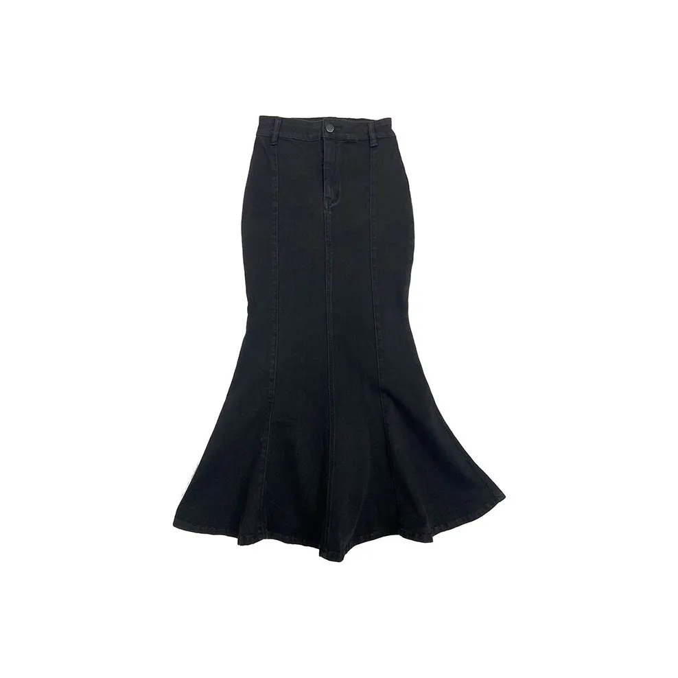 ZAZN Denim Длинная Юбка Женская Черная