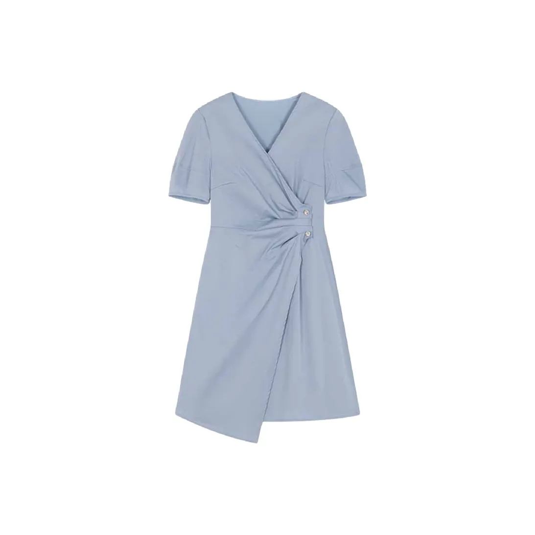 Mo Han Yi Mei Короткий рукав Платье Женское Синий