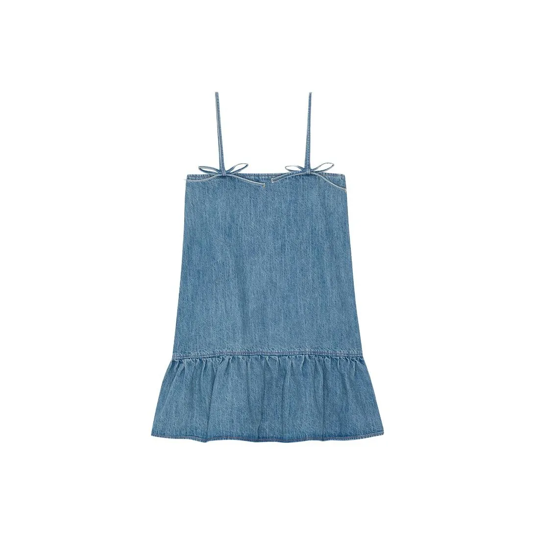 GANNI FW23 Slip Dress Женское Blue