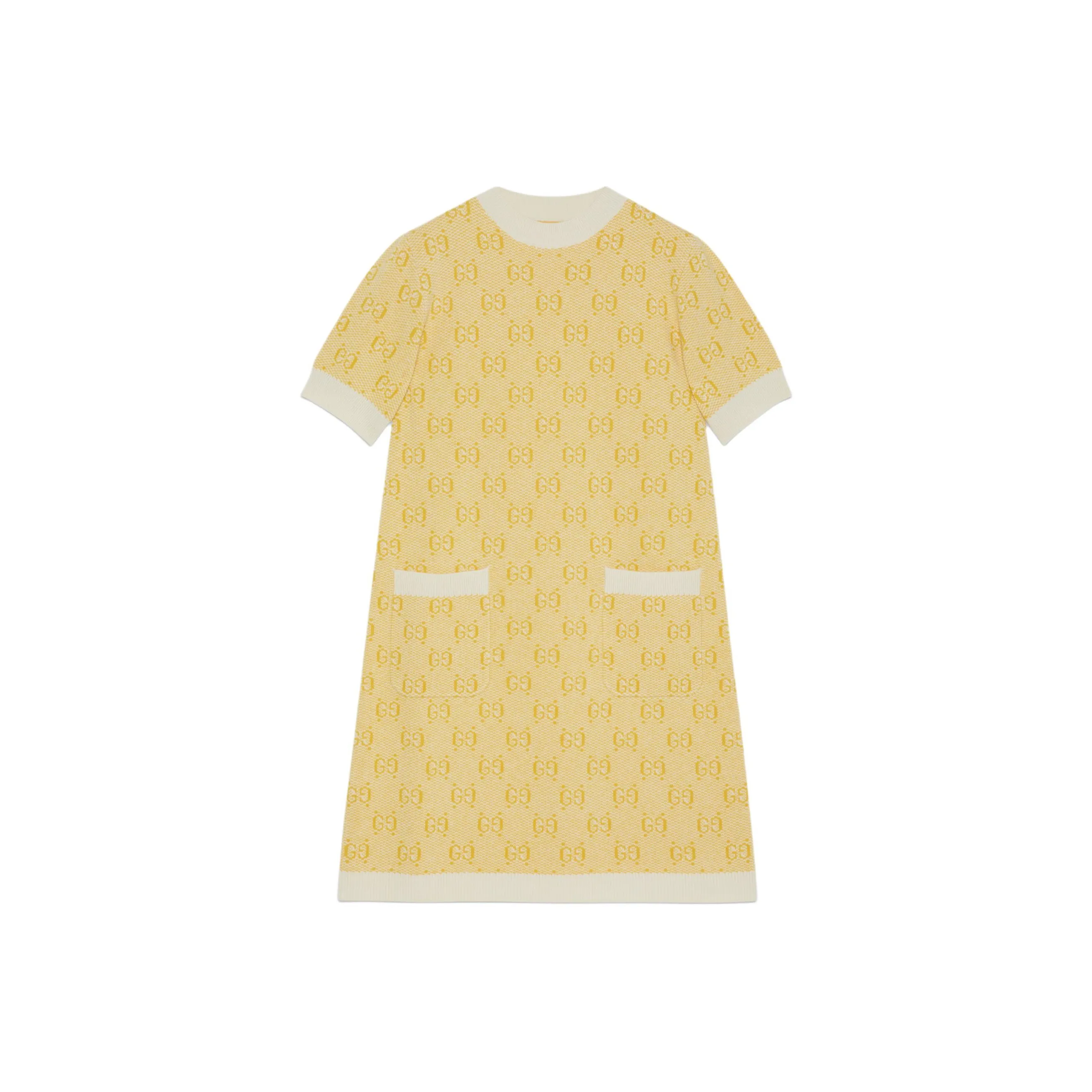 GUCCI SS24 Short Sleeved Dress Women's Yellow