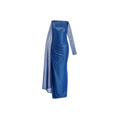 Talbot Runhof Blue Женские Длинные Рукава Платья