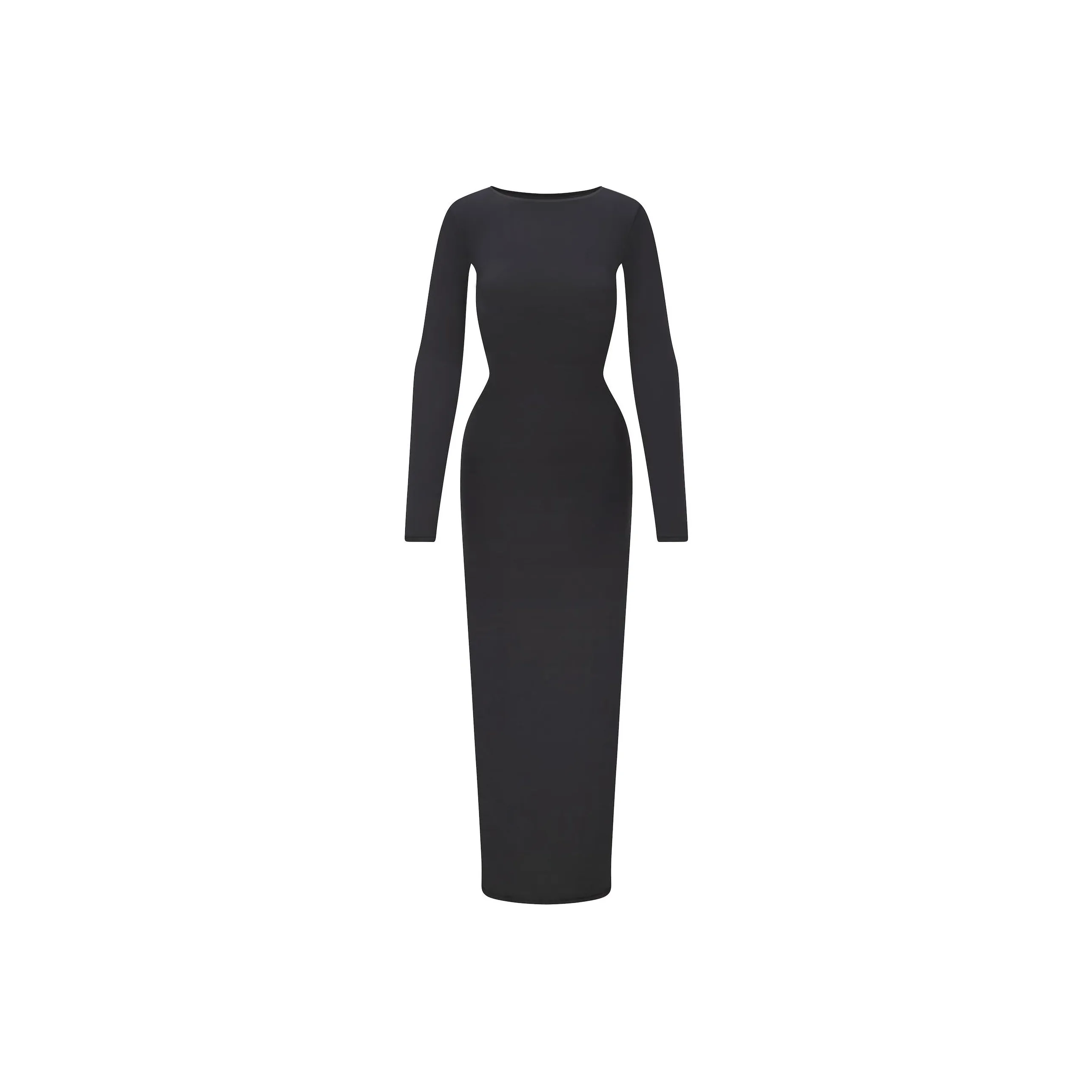SKIMS FW24 FITS EVERYBODY LOW BACK LONG DRESS Long Sleeved Dresses Women's ONYX/Onyx